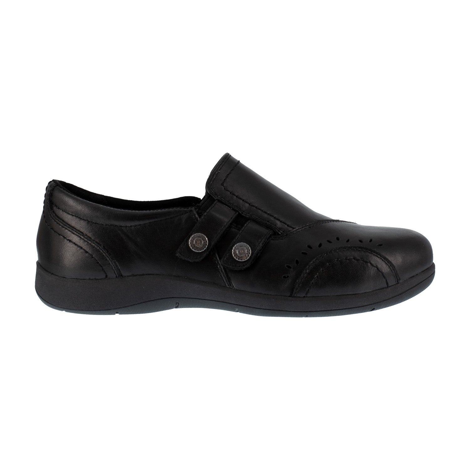 Rockport Works Daisey Women's Steel Toe Slip-on Shoe - Black - Side View