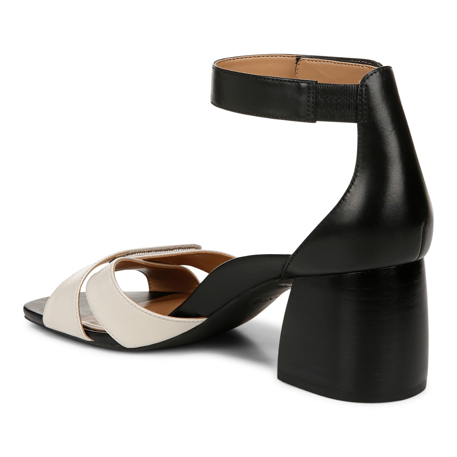 Vionic Salinas Women's Supportive Orthotic Heeled Shoe - Black/Cream - Back angle