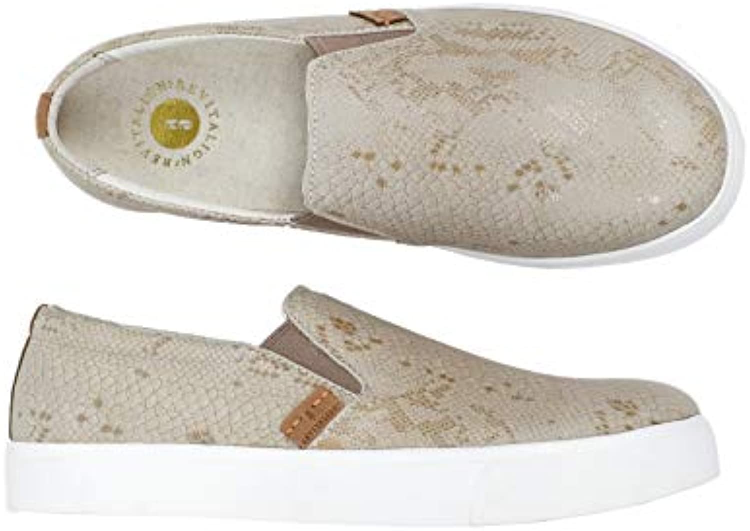 Spenco Revitalign Boardwalk Leather - Women's Casual Slip-on - Tan Snake