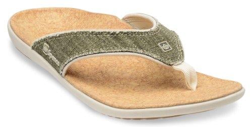 Spenco Yumi Men's Orthotic Flip Flops - Dark Olive