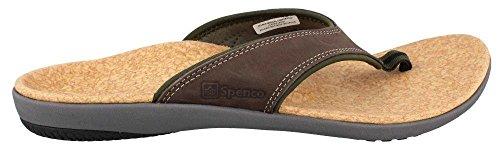 Spenco Yumi Leather - Men's Orthotic Sandals - Dark Brown