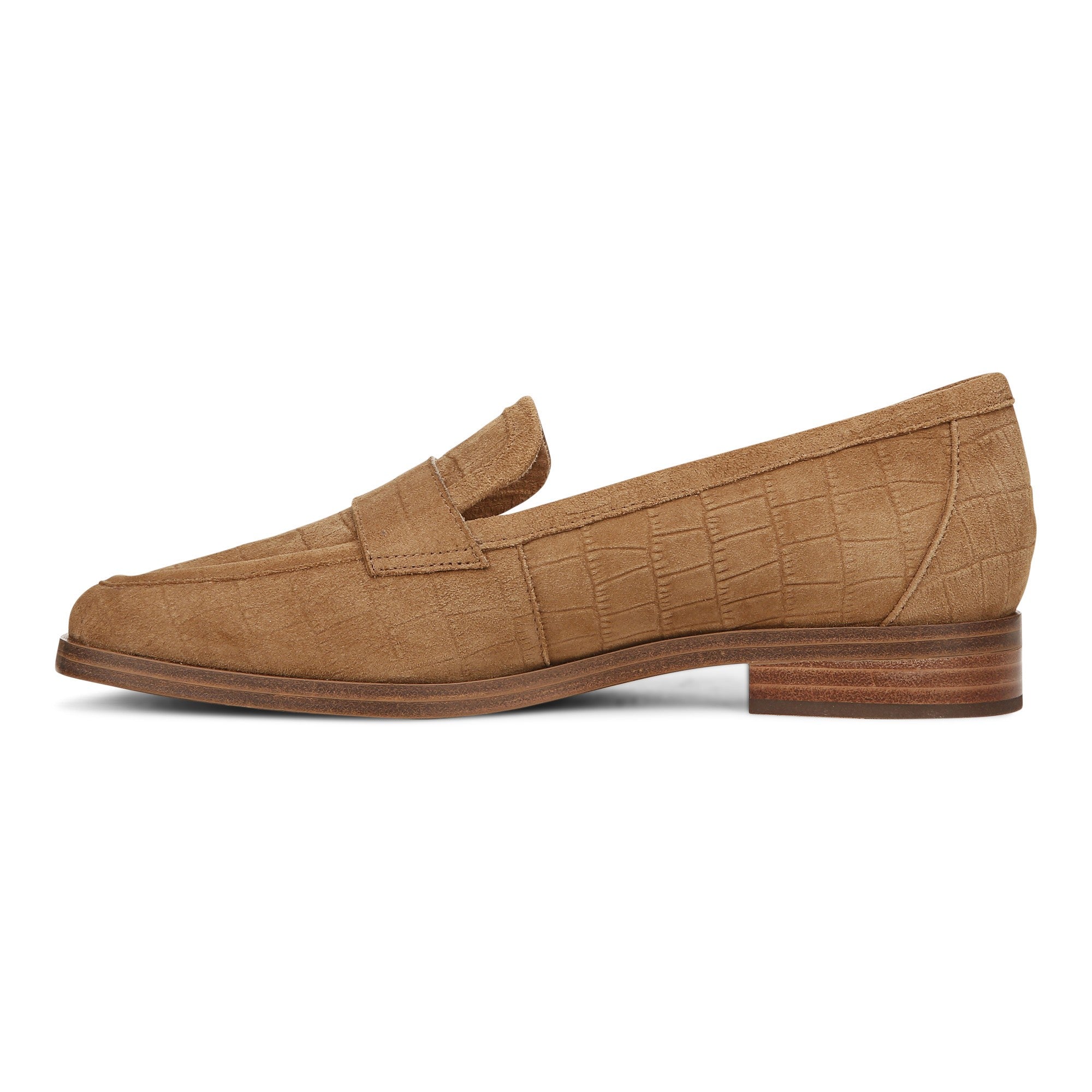 Vionic Sellah Women's Slip-On Arch Supportive Loafer - Tan Croc Sde - Left Side