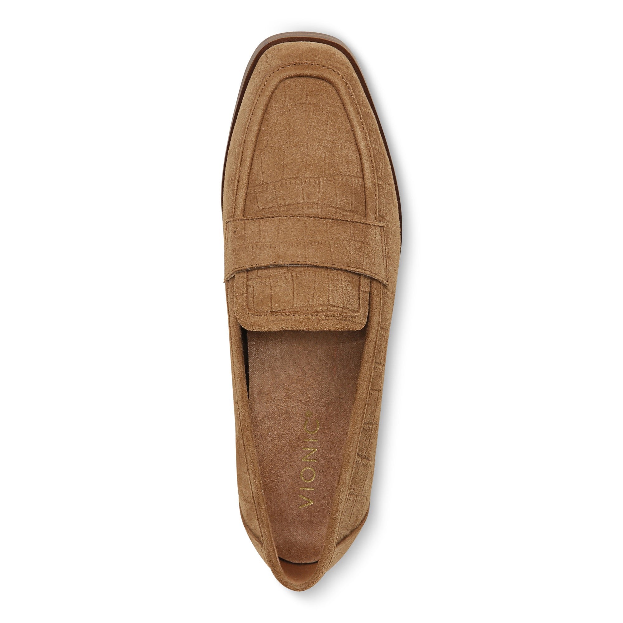 Vionic Sellah Women's Slip-On Arch Supportive Loafer - Tan Croc Sde - Top