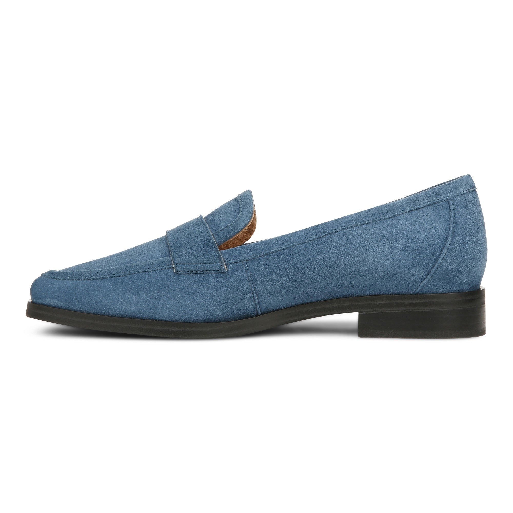 Vionic Sellah Women's Slip-On Arch Supportive Loafer - Dark Teal Suede - Left Side