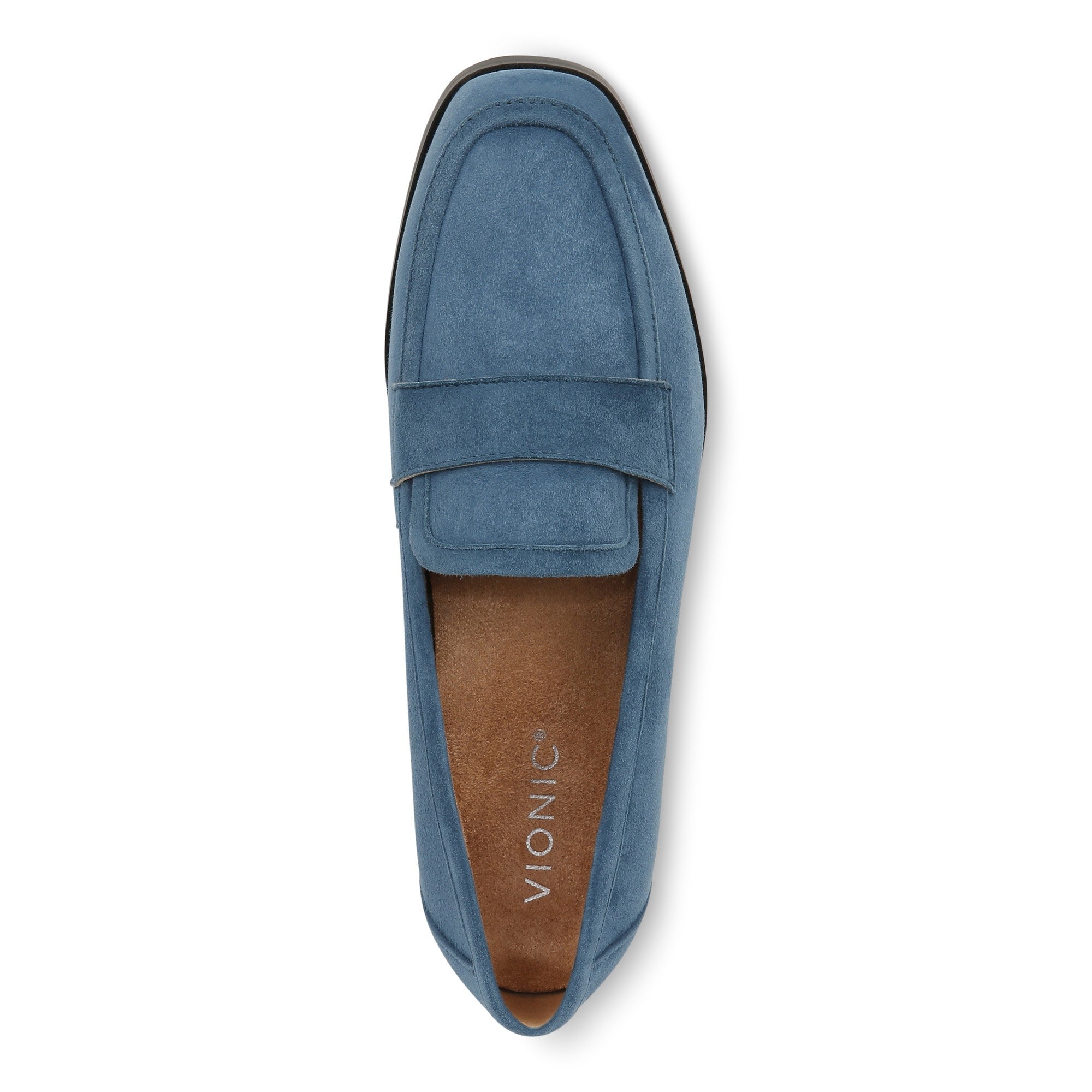 Vionic Sellah Women's Slip-On Arch Supportive Loafer - Dark Teal Suede - Top