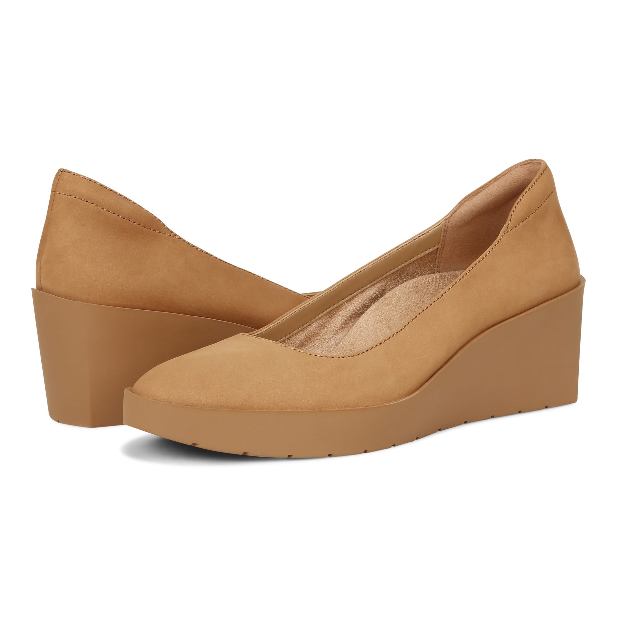 Vionic Sereno Women's Wedge Heel Comfort Pump - Camel - pair left angle