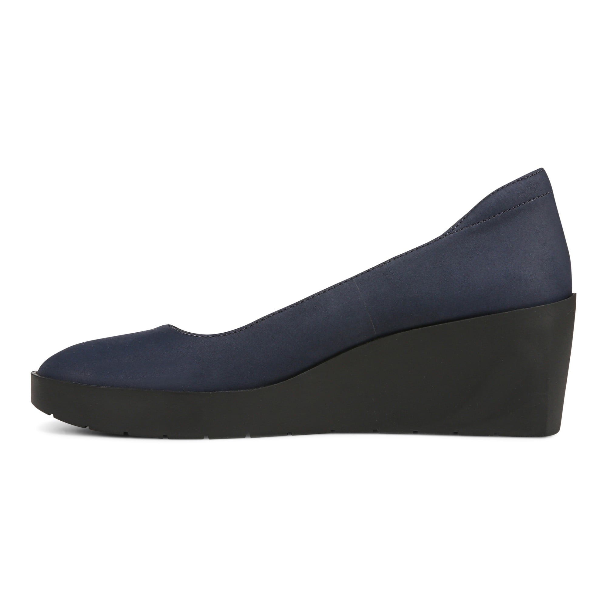 Vionic Sereno Women's Wedge Heel Comfort Pump - Navy - Left Side