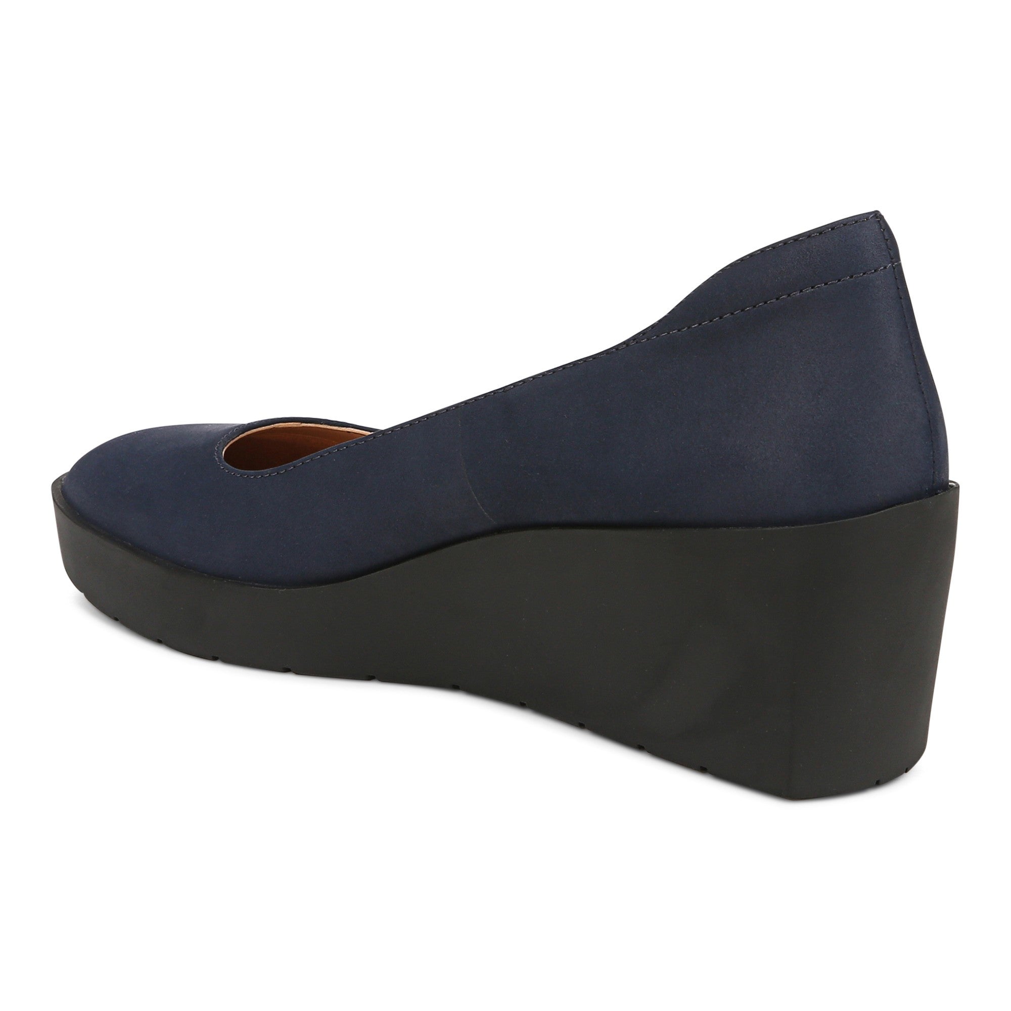 Vionic Sereno Women's Wedge Heel Comfort Pump - Navy - Back angle