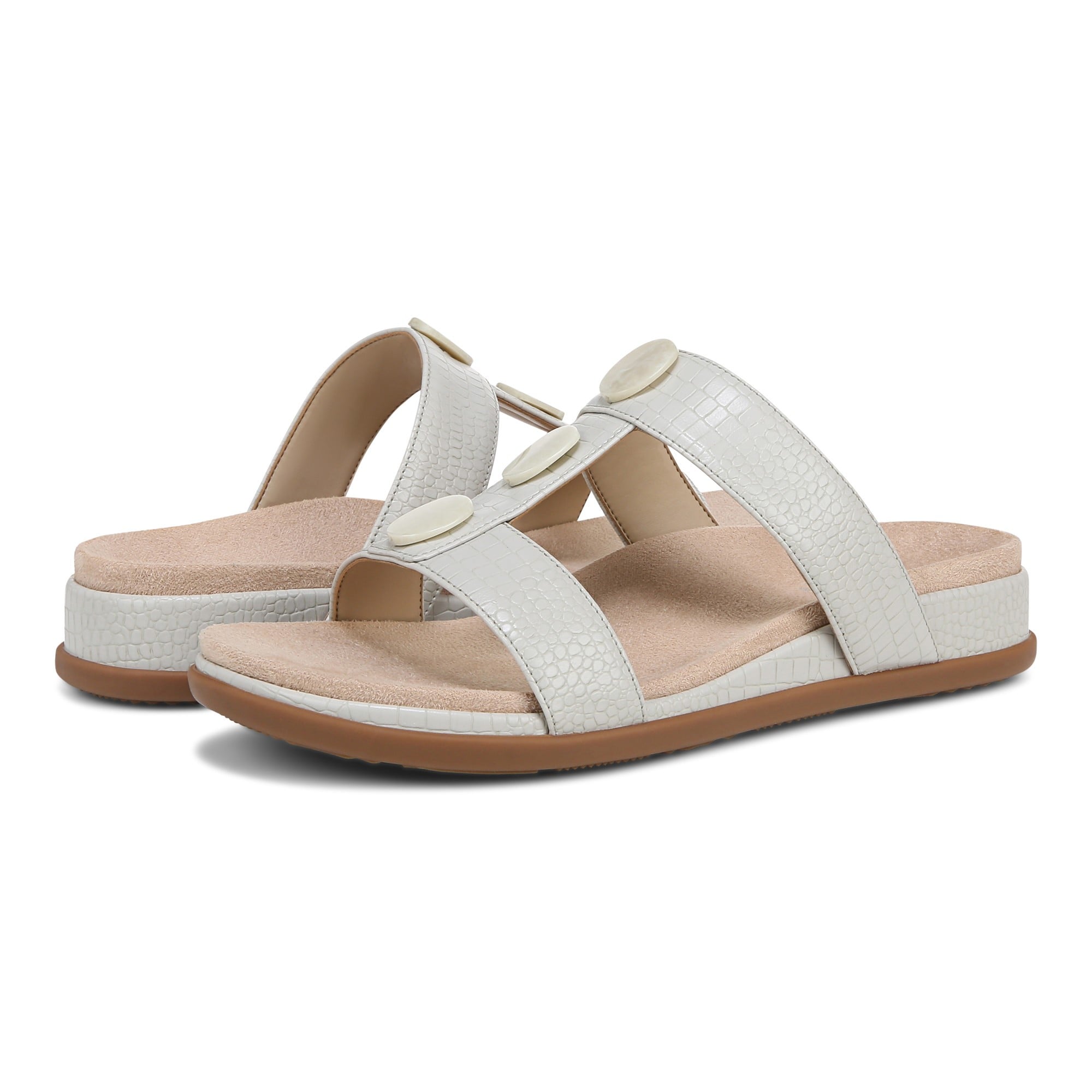 Vionic Serra Womens Tstrap sandal Sandals - Taupe - pair left angle