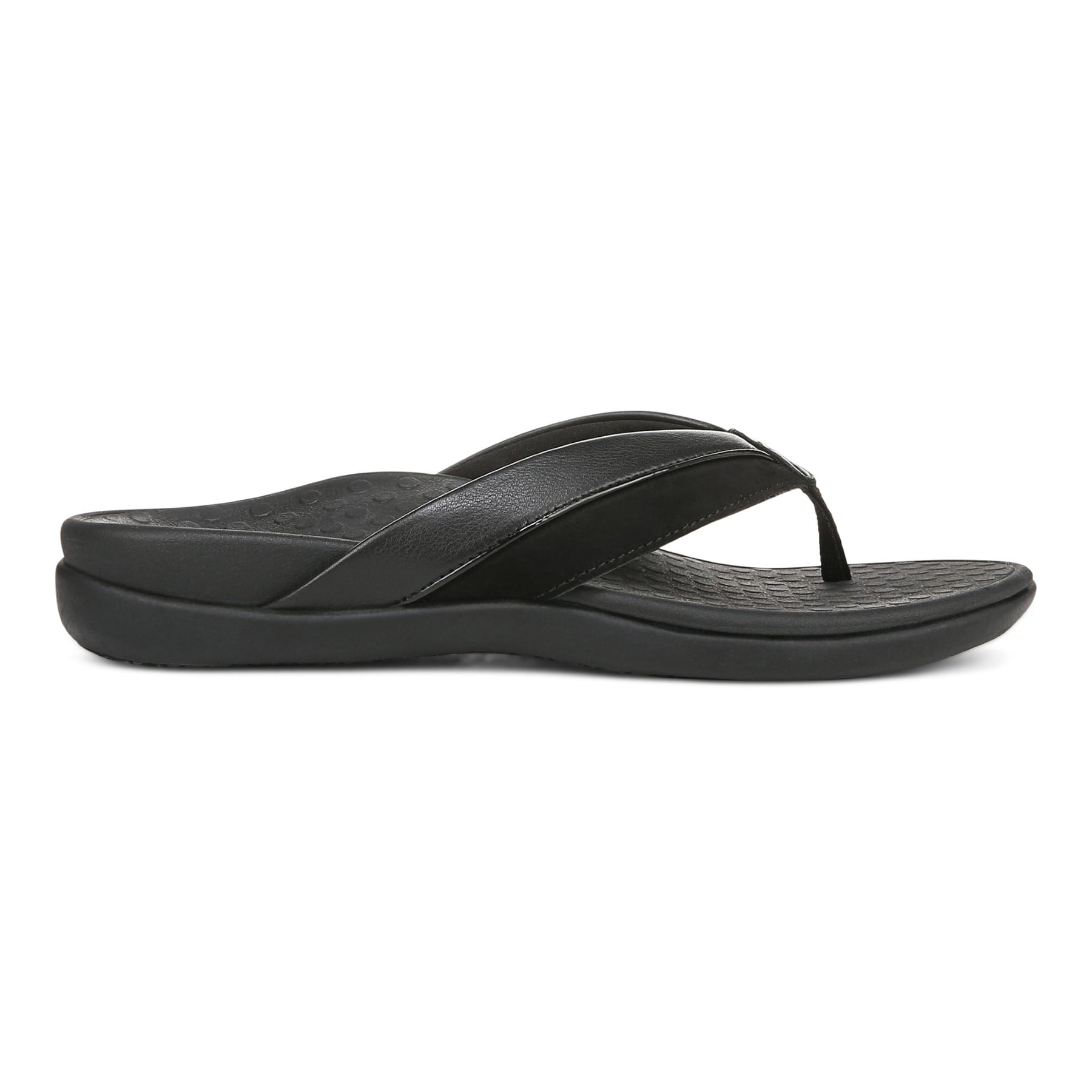 Vionic Shore Women's Orthotic Supportive Comfortable Flip-Flop Sandal - Black - Right side