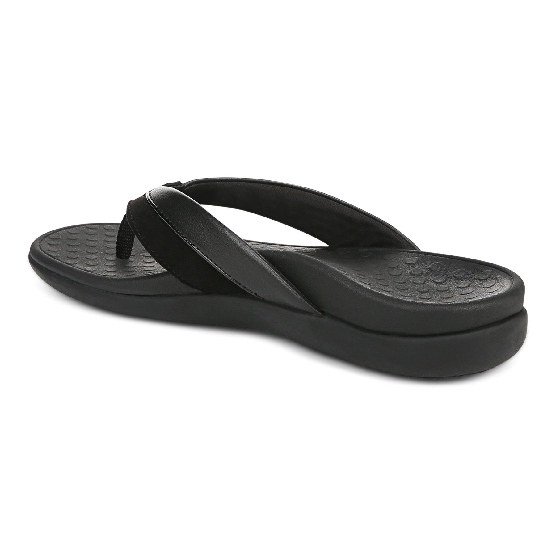 Vionic Shore Women's Orthotic Supportive Comfortable Flip-Flop Sandal - Black - Back angle