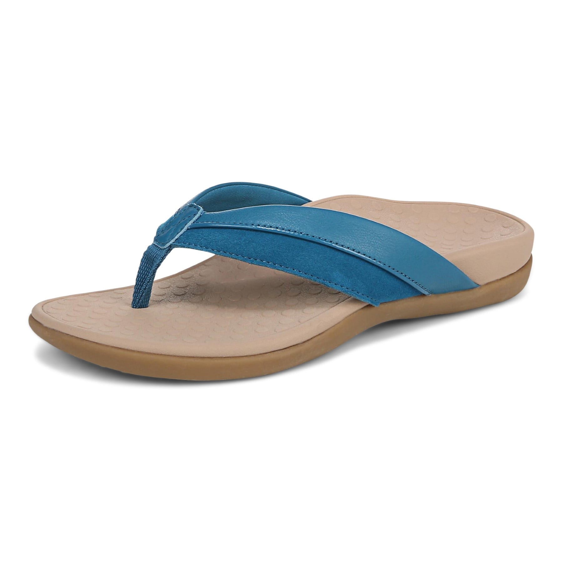 Vionic Shore Women's Orthotic Supportive Comfortable Flip-Flop Sandal - Celestial Teal - Left angle