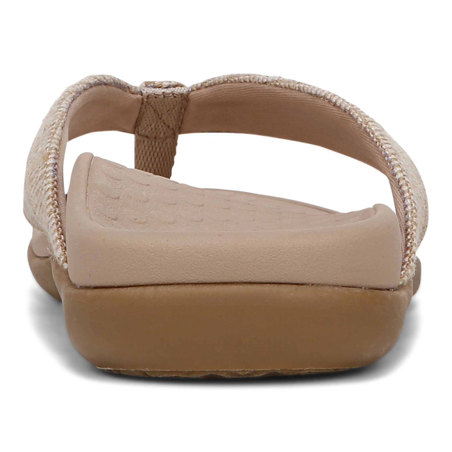 Vionic Shore Women's Orthotic Supportive Comfortable Flip-Flop Sandal - Natural/gold - Back
