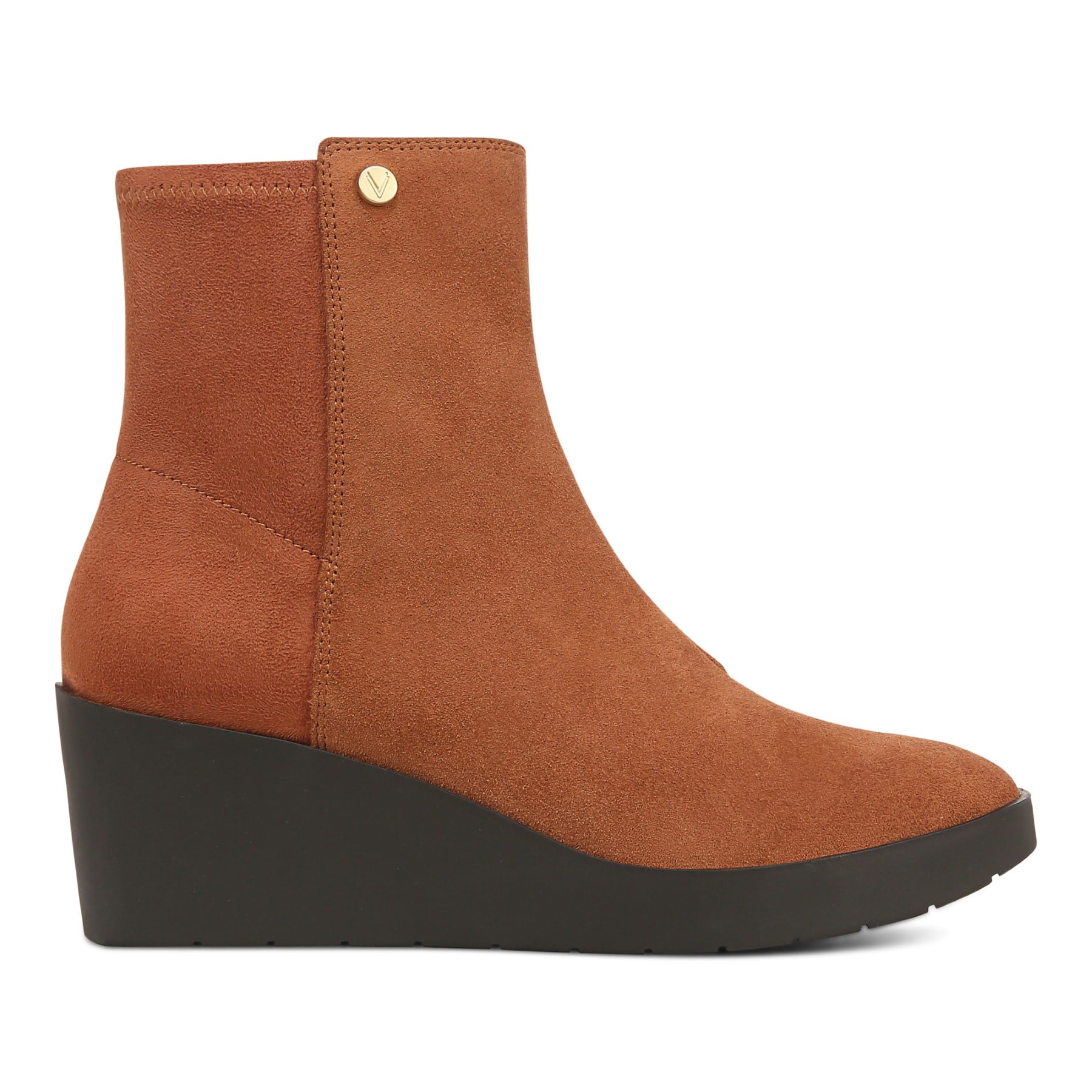 Vionic Skylar Women's Comfort Wedge Short Boot - Tan Suede - Right side