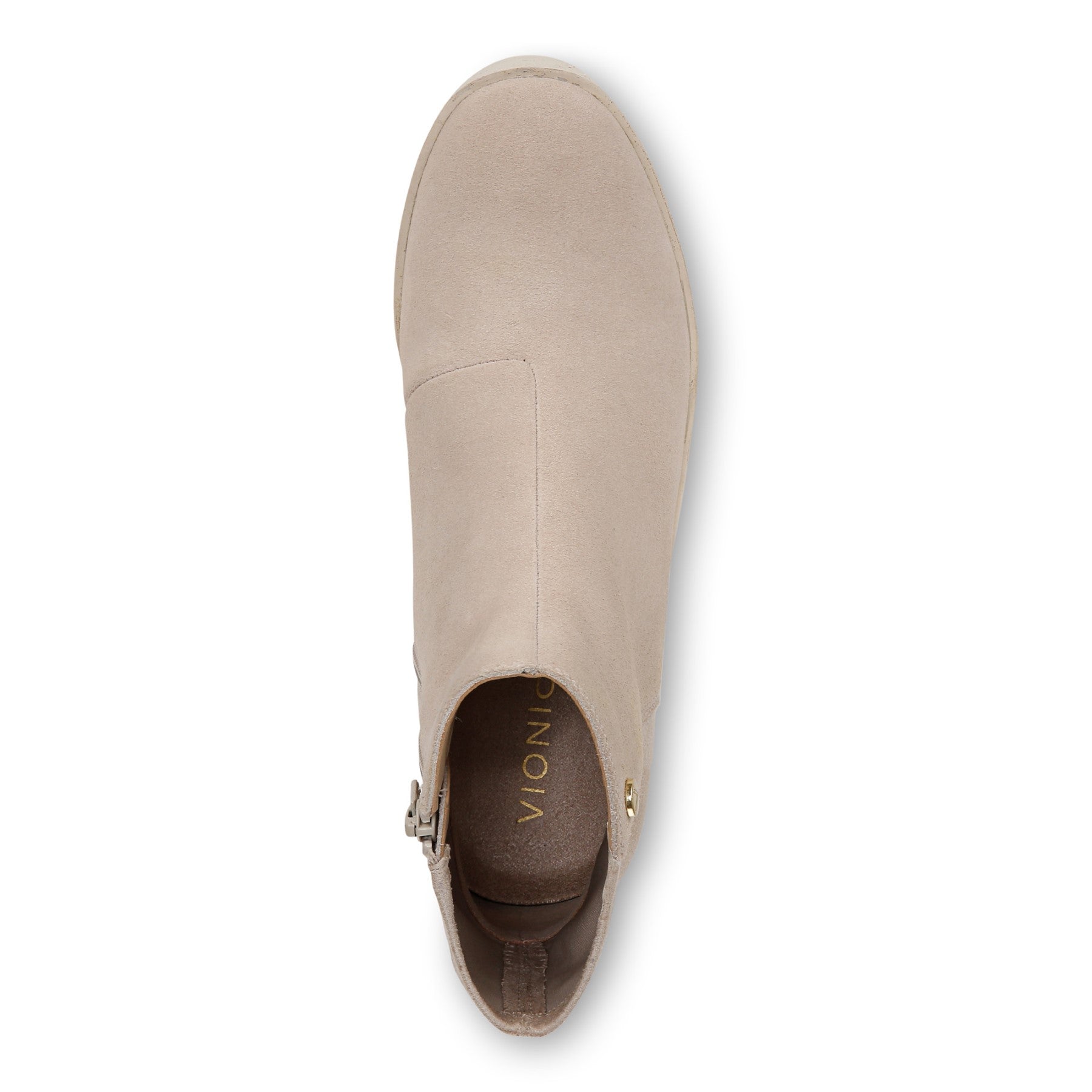 Vionic Skylar Women's Comfort Wedge Short Boot - Oatmeal Suede - Top