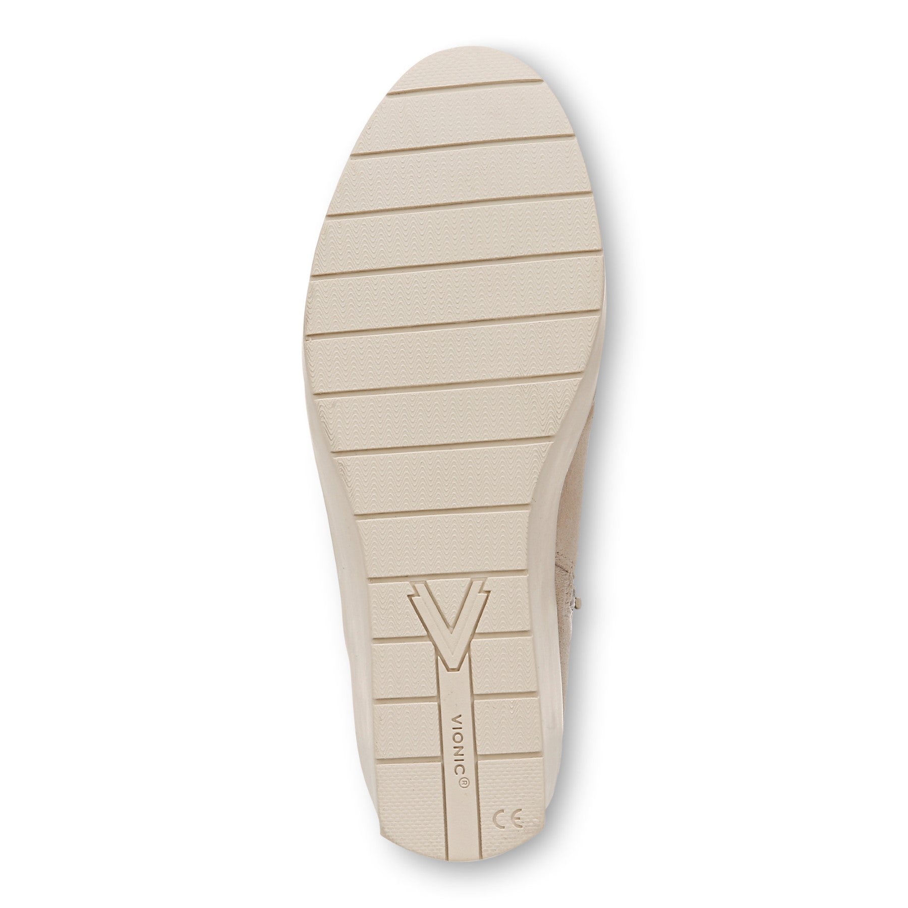 Vionic Skylar Women's Comfort Wedge Short Boot - Oatmeal Suede - Bottom