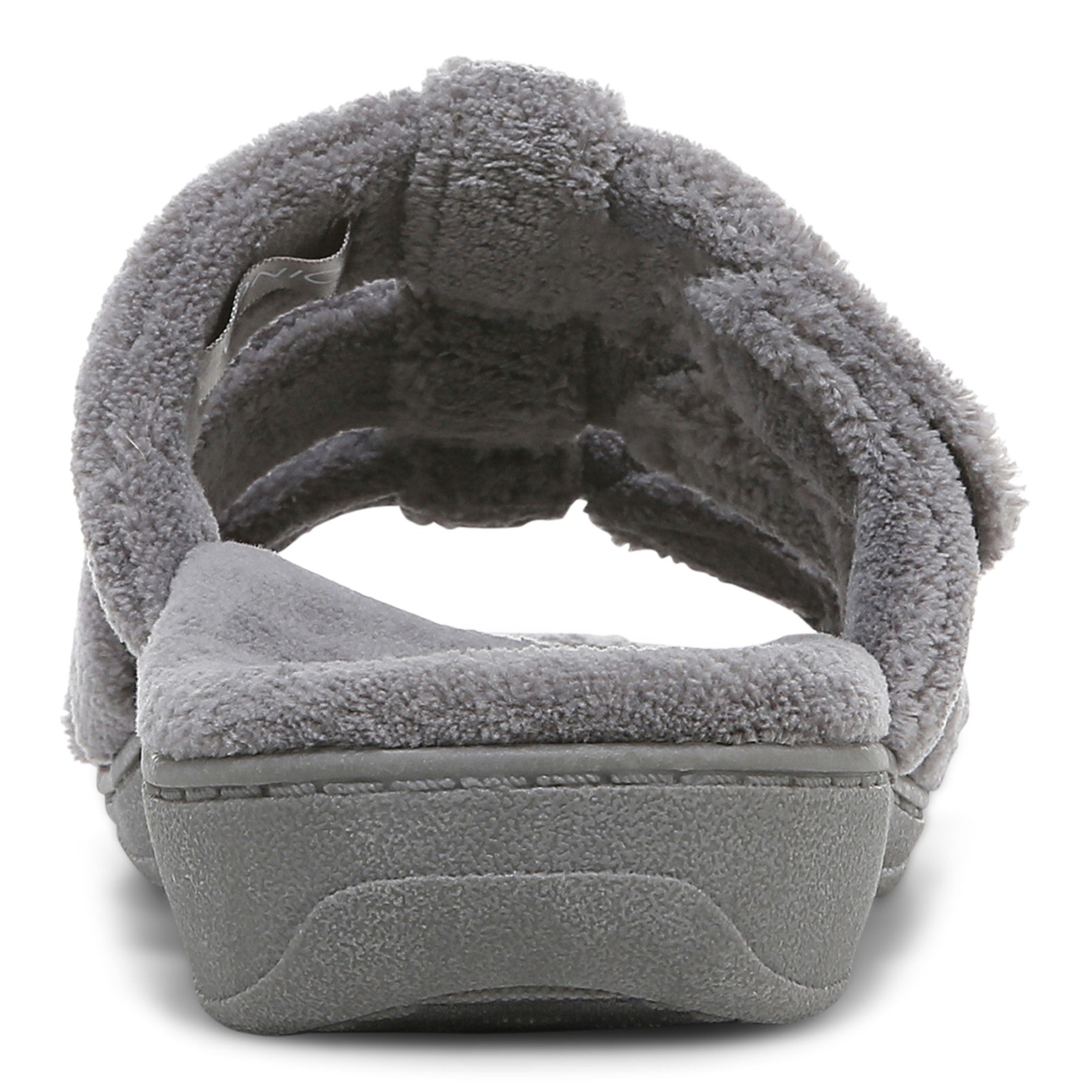 Vionic Adjustable Open-Toe Slipper with Orthotic Arch Support - Indulge Snooze - Charcoal - Back