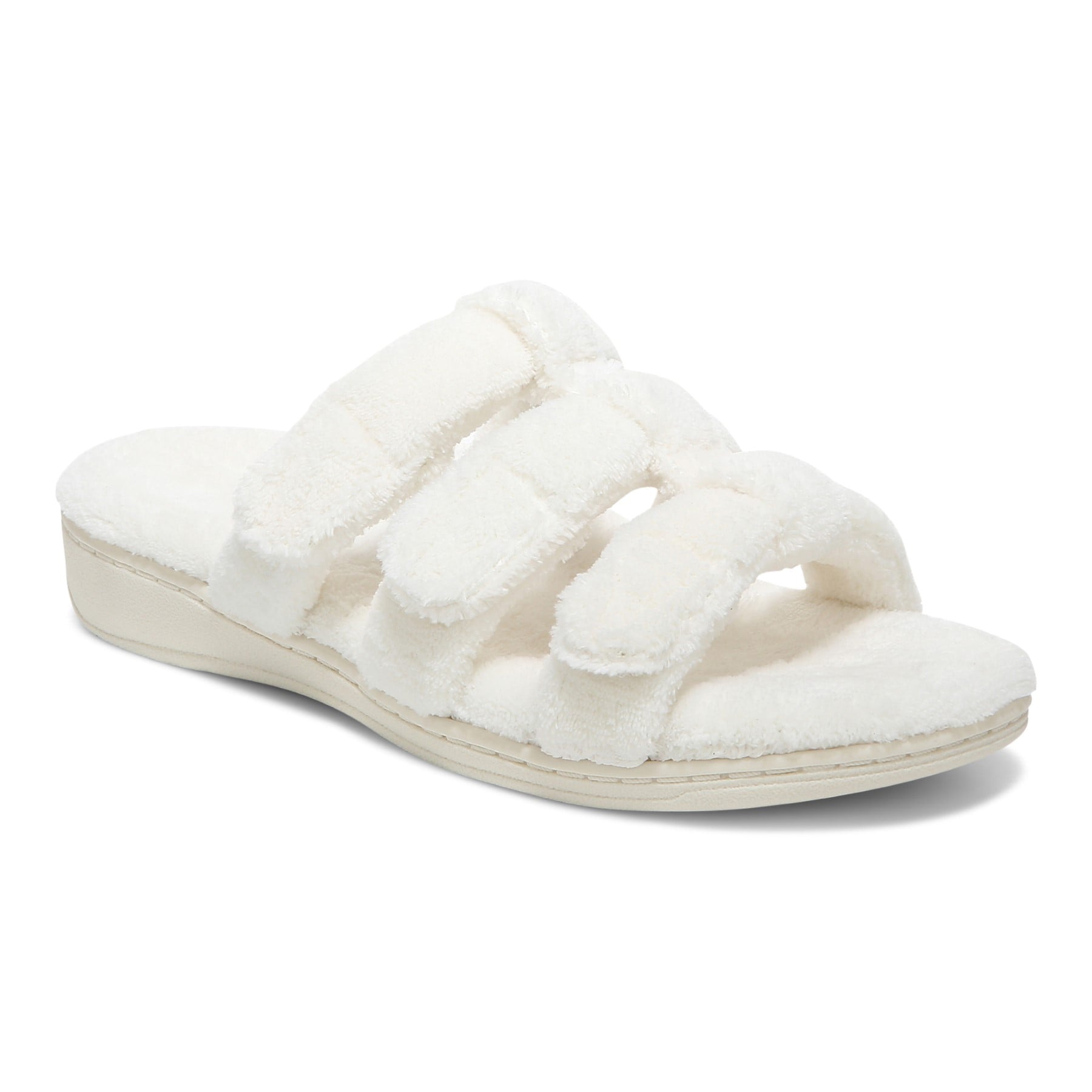 Vionic Adjustable Open-Toe Slipper with Orthotic Arch Support - Indulge Snooze in Marshmellow