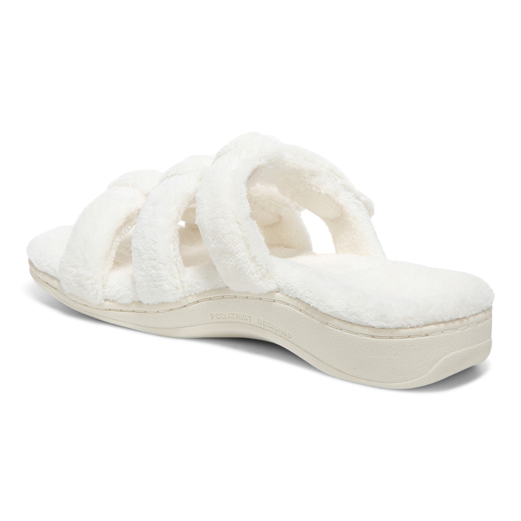 Vionic Adjustable Open-Toe Slipper with Orthotic Arch Support - Indulge Snooze - Marshmellow - Back angle