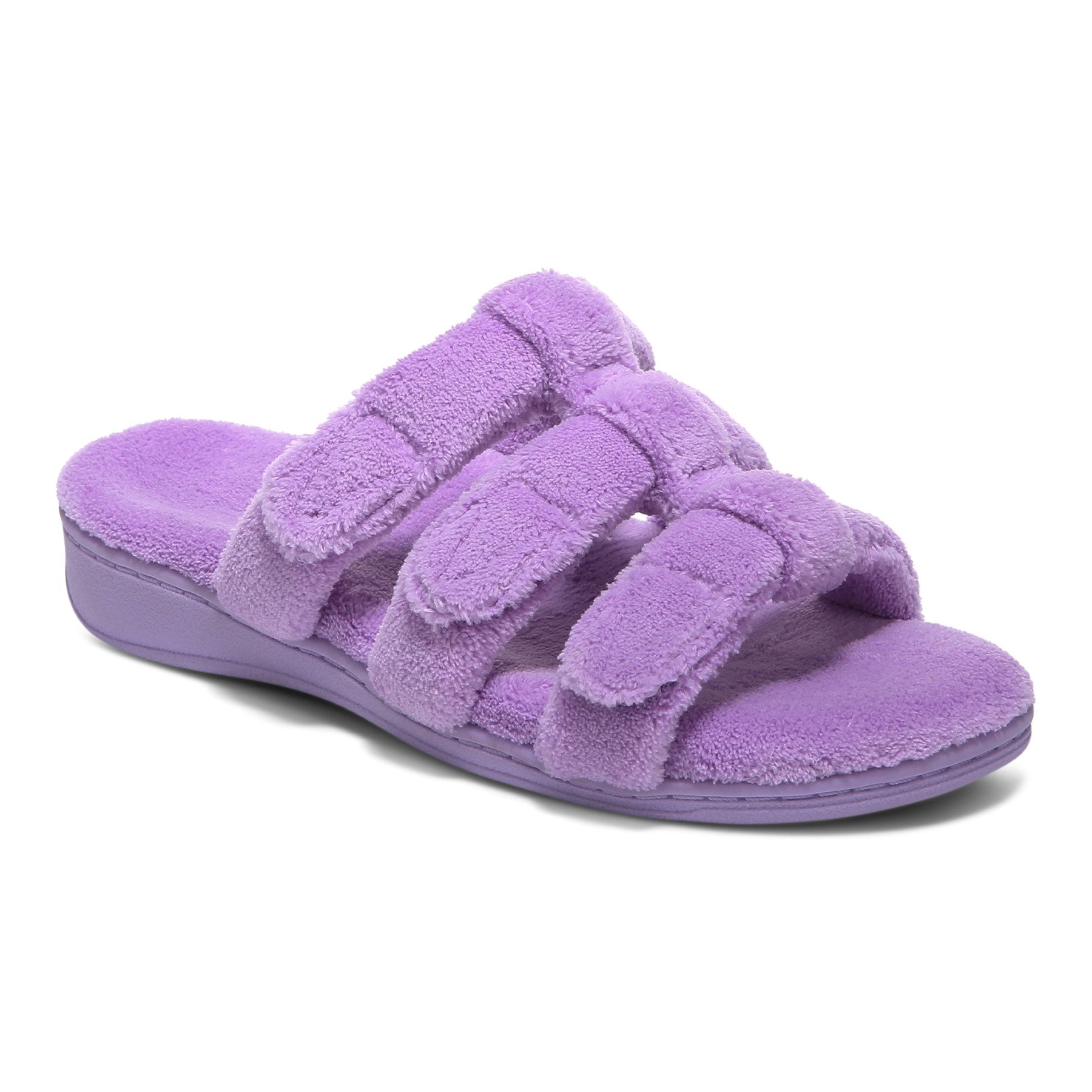 Vionic Adjustable Open-Toe Slipper with Orthotic Arch Support - Indulge Snooze - Pansy - Angle main
