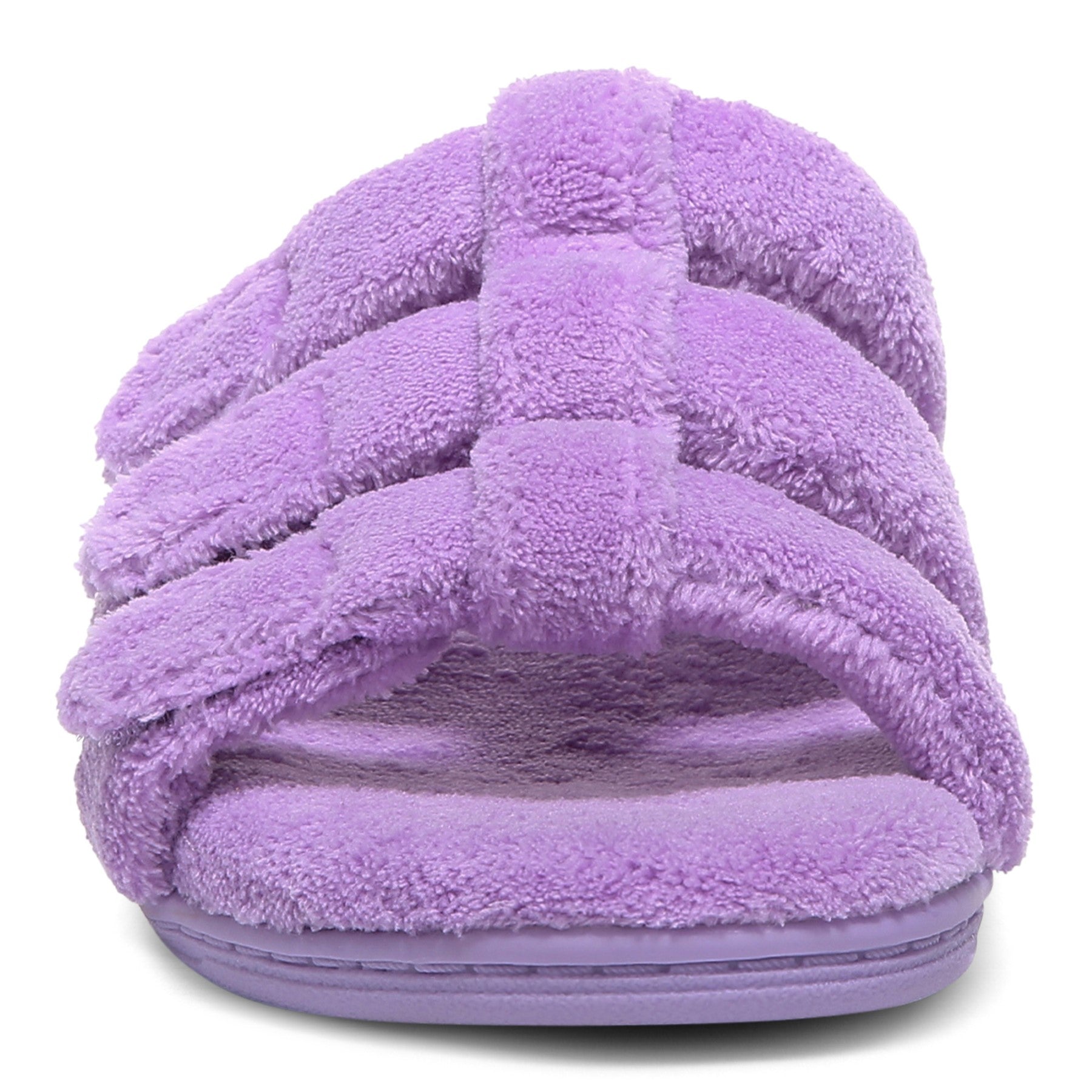 Vionic Adjustable Open-Toe Slipper with Orthotic Arch Support - Indulge Snooze - Pansy - Front