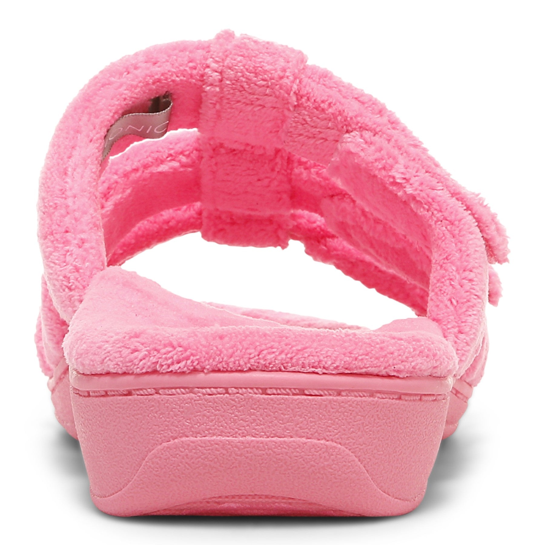 Vionic Adjustable Open-Toe Slipper with Orthotic Arch Support - Indulge Snooze - Electric Pink - Back