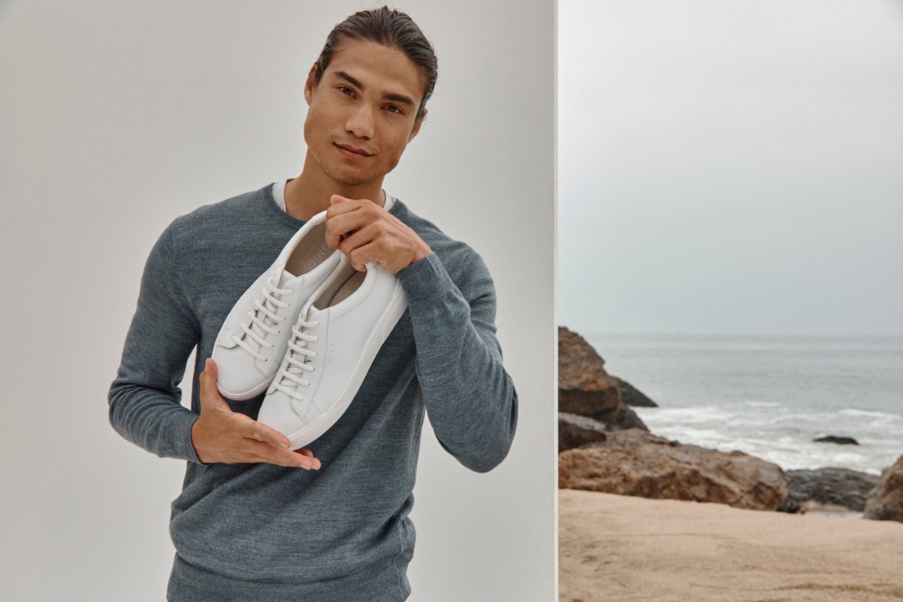 Vionic Colbie Men's Slip On Comfort Shoes - White Leather - Lifestyle