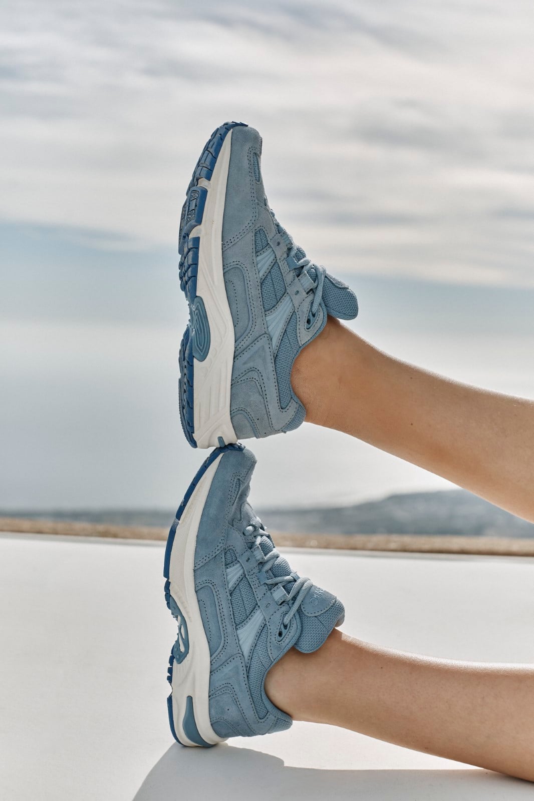 Vionic Walker Women's Plantar Fasciitis Shoe - Suede - Blue Shadow - LIFESTYLE-med