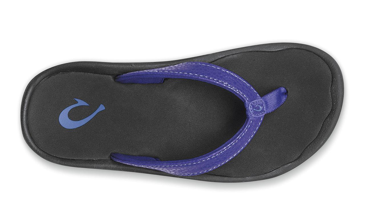 Olukai Kulapa Kai - Girl's Flip Flops - Deep Violet/Black - Top