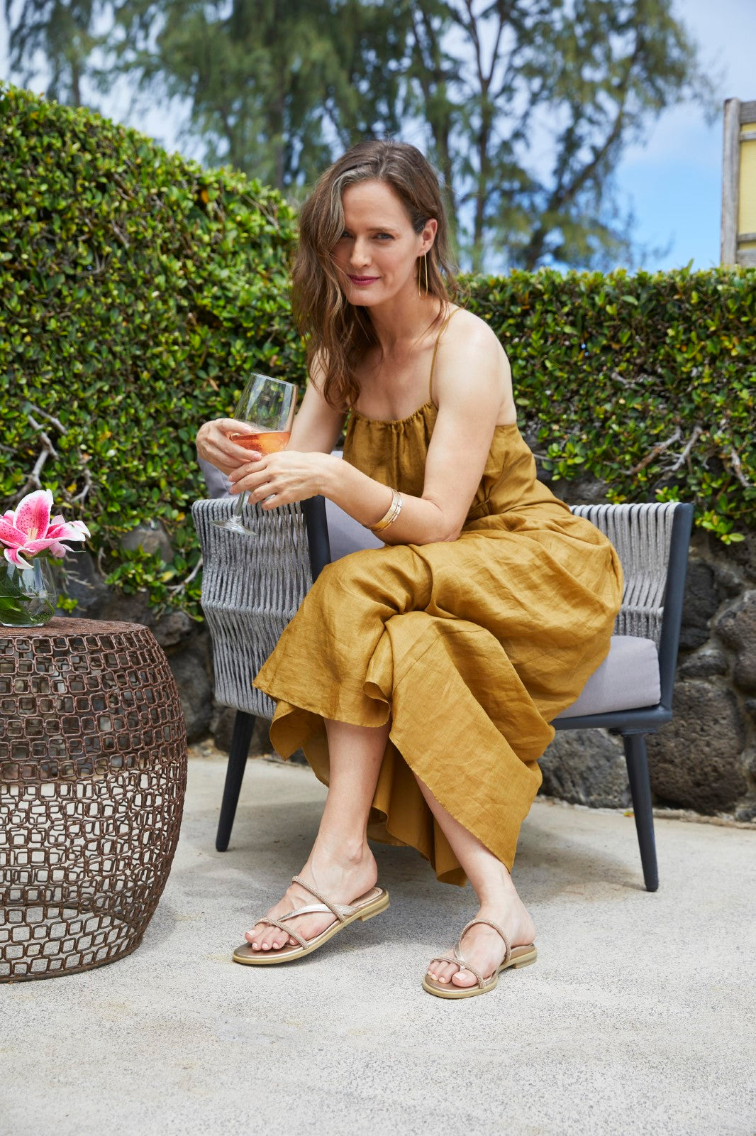 Vionic Prism Womens Slide Sandals - Gold Metallic - 6-med