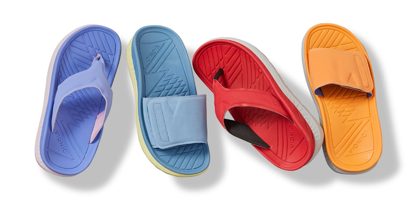 Vionic Rejuvenate Unisex Slide Recovery Sandals - Orange Peel - ON WHITE-med