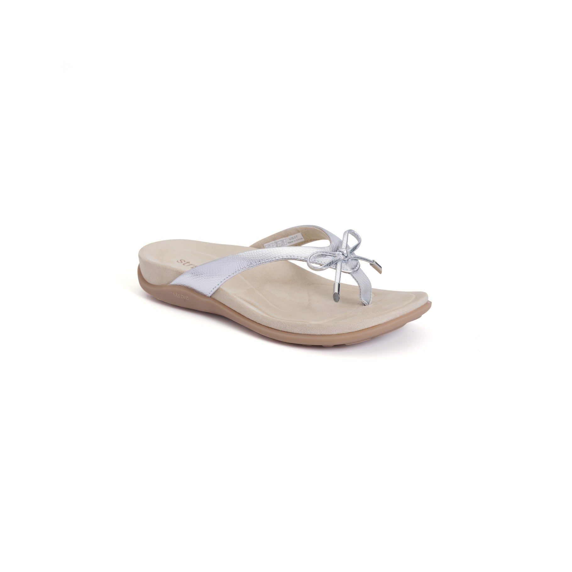 Strive Island II Women's Orthotic Sandals with Arch Support - Silver - Angle