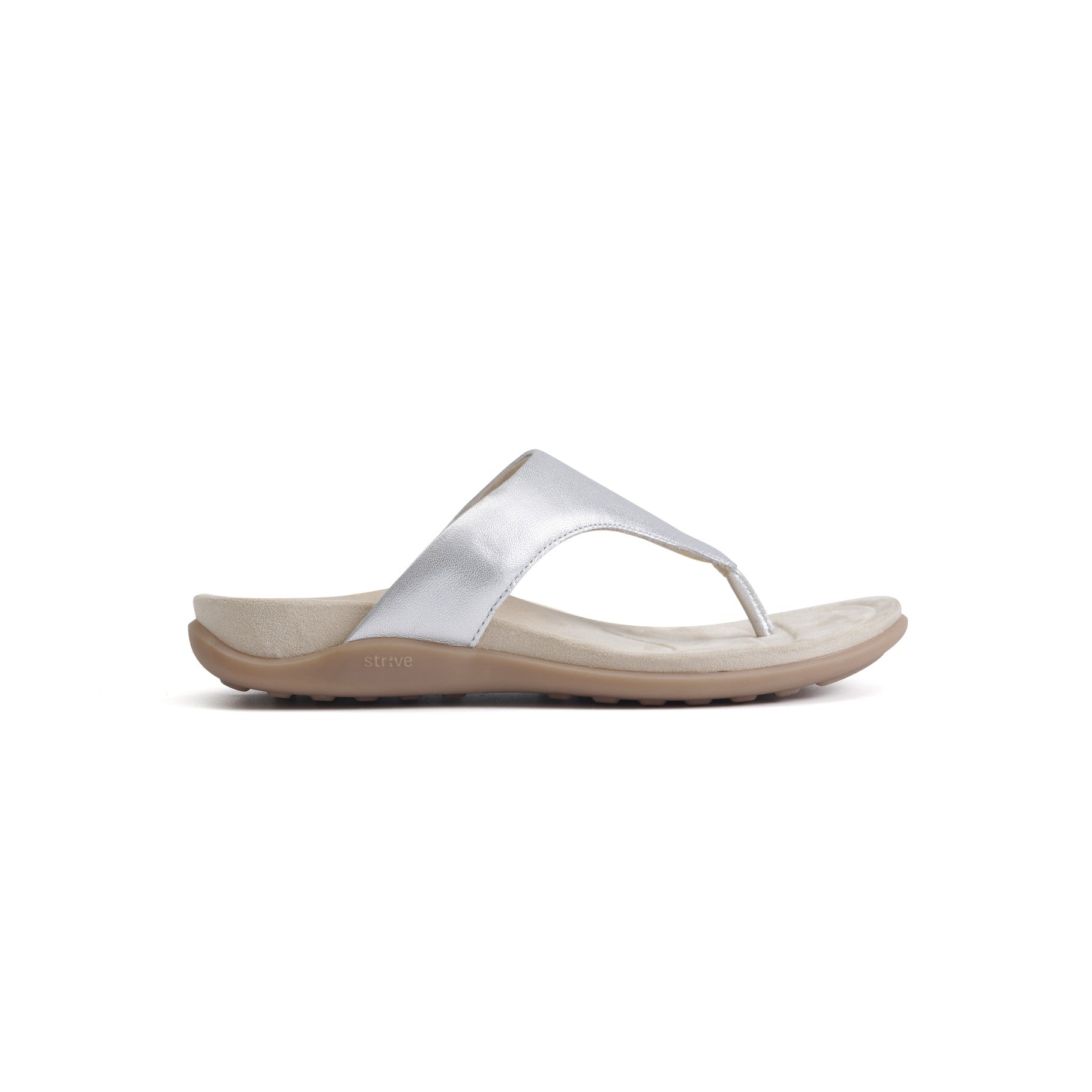 Strive Antibes Women's Orthotic Toe Post Sandals - Silver - Side