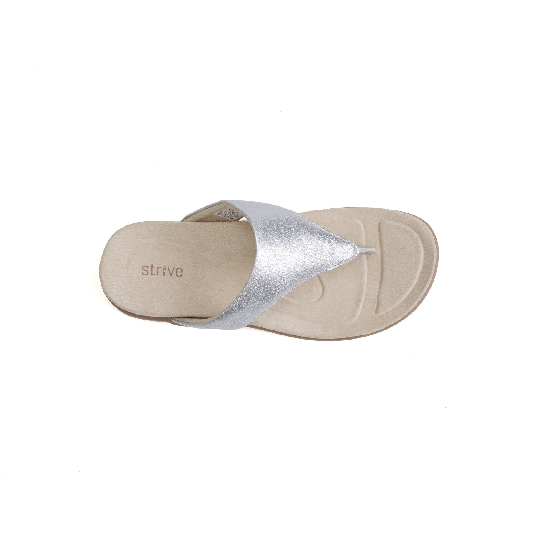 Strive Antibes Women's Orthotic Toe Post Sandals - Silver - Overhead