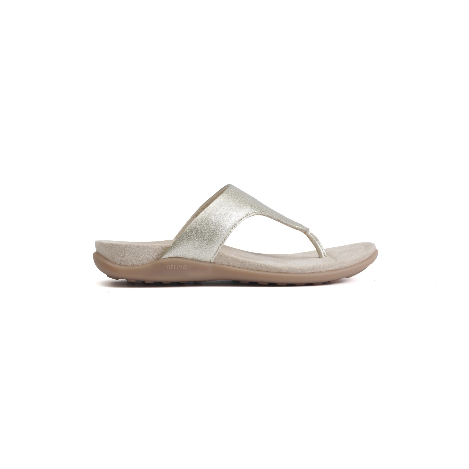 Strive Antibes Women's Orthotic Toe Post Sandals - Gold - Side
