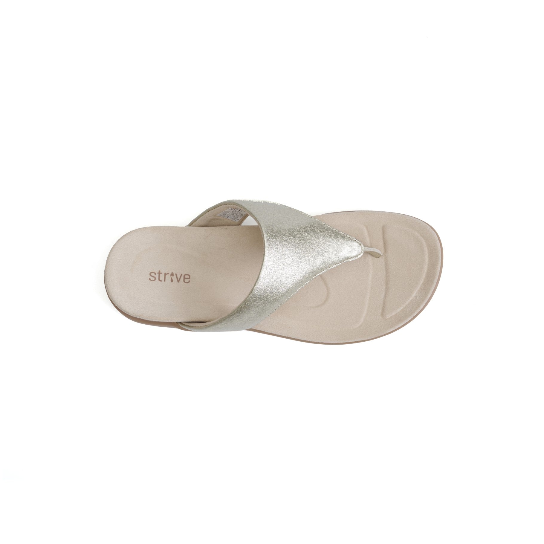 Strive Antibes Women's Orthotic Toe Post Sandals - Gold - Overhead