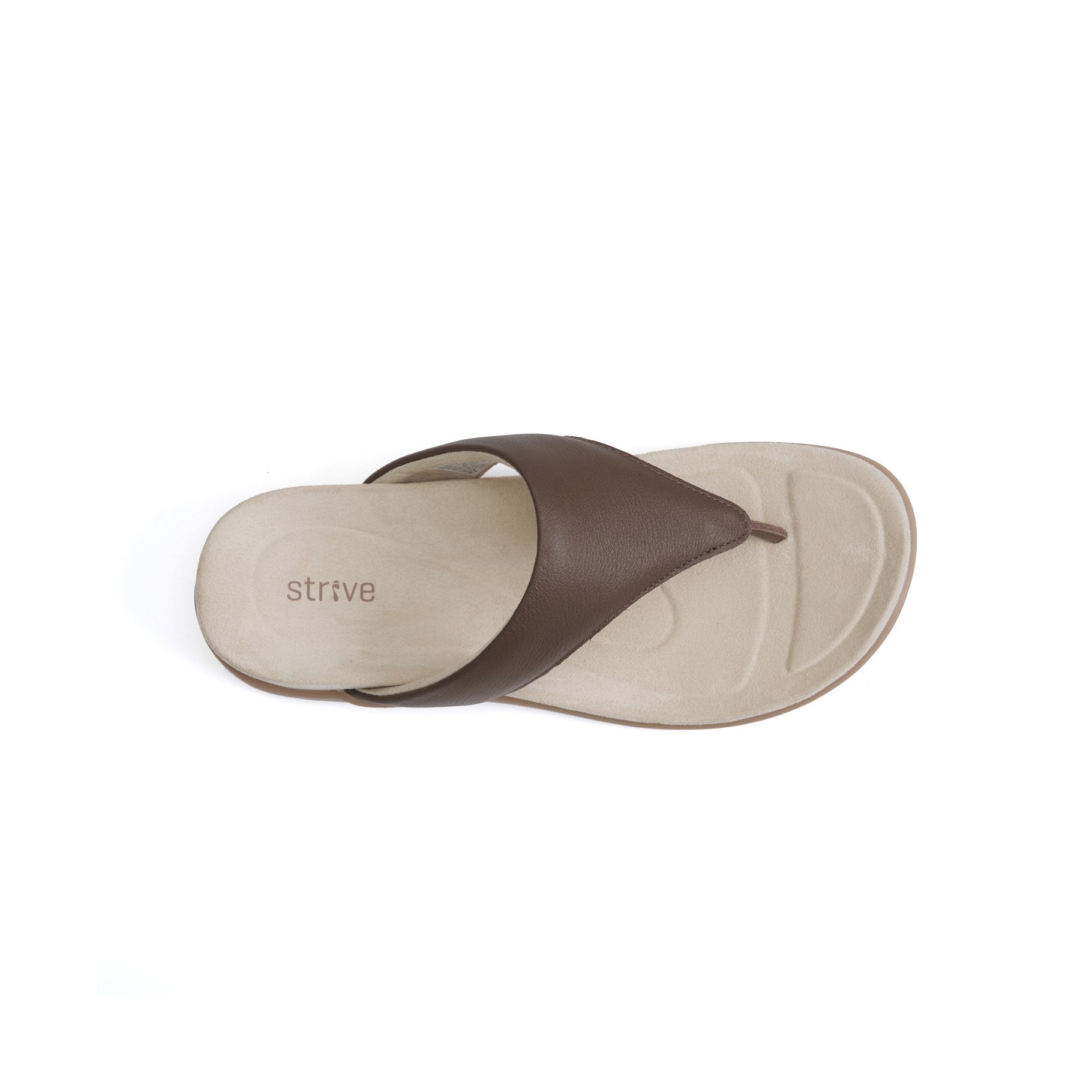 Strive Antibes Women's Orthotic Toe Post Sandals - Tan - Overhead