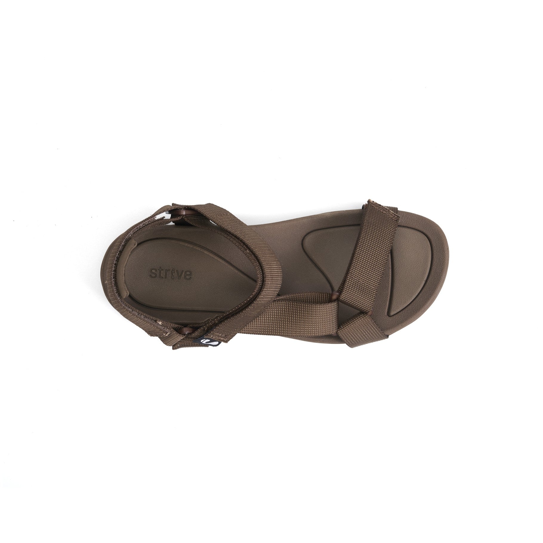 Strive Drift Women's Orthotic Adjustable Sandal - Chocolate - Overhead