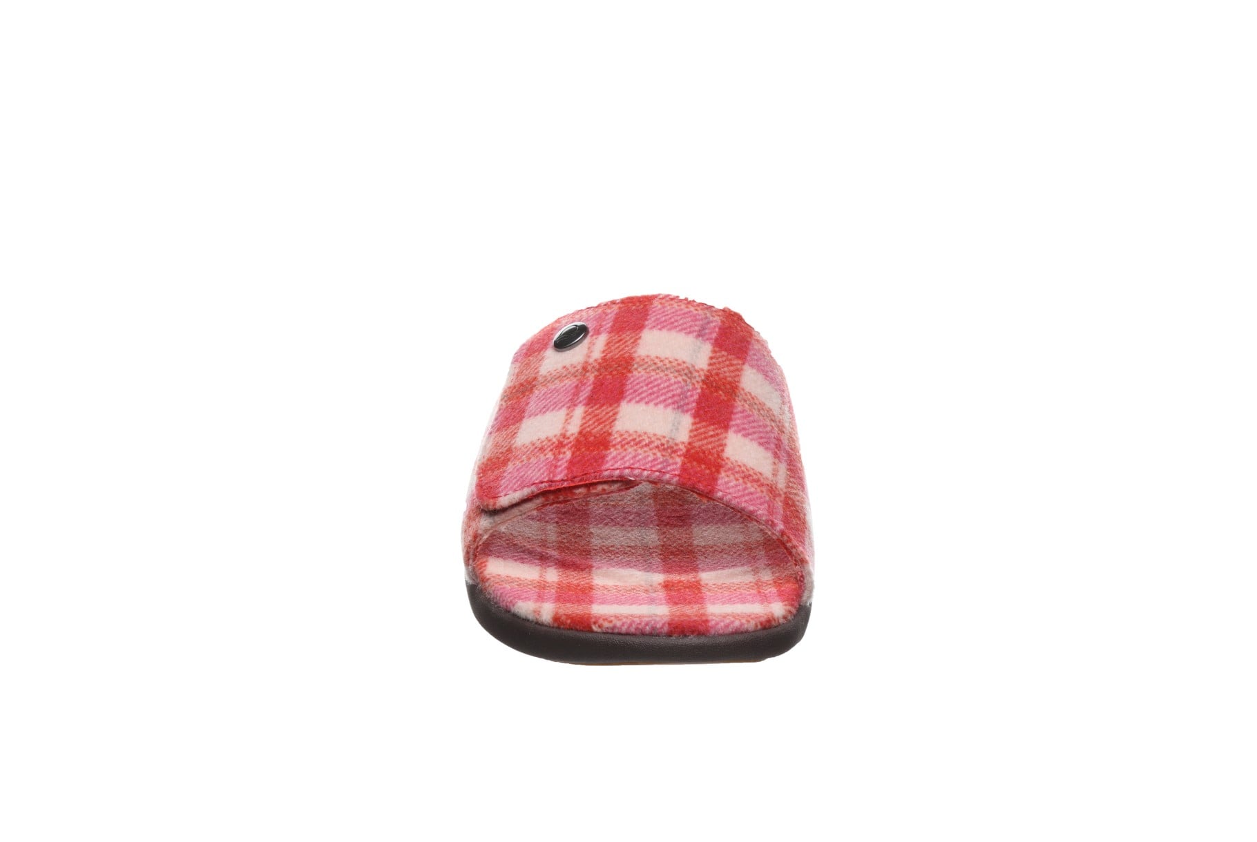 Strole Den Tartan Women's Wool Slide Slippers with Orthotic Arch Support Strole- 614 - Front - Red