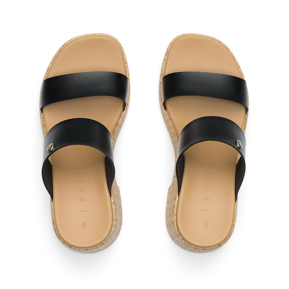 Reef Sunset Ibiza Women's Comfort Sandals - Black/Raffia