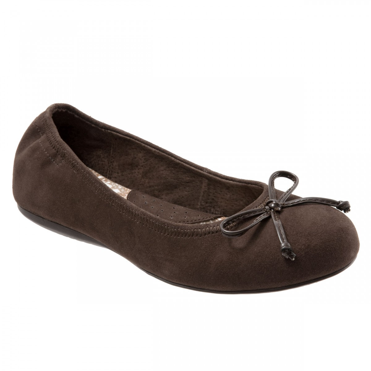 Softwalk Narina - Women's Comfort Ballet Flat - Dk Brown Sue - main