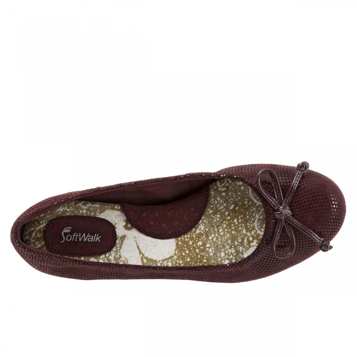 Softwalk Narina - Women's Comfort Ballet Flat - Merlot - top