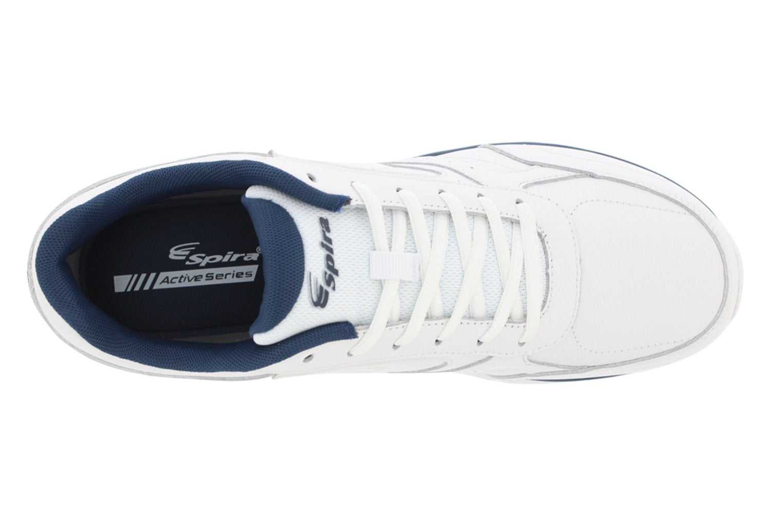 Spira WaveWalker Men's Slip Resistant Walking Shoe  - White / Navy - 3