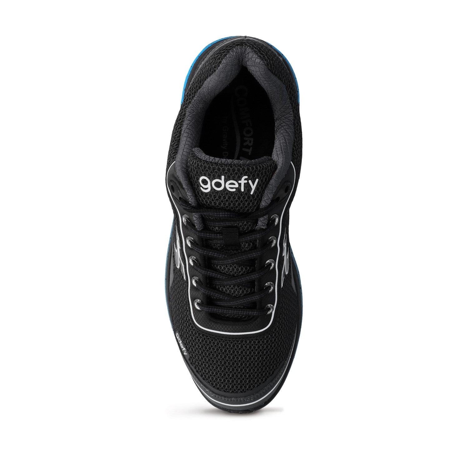 Gravity Defyer Men's G-Defy Mighty Walk Athletic Shoes - Black / Blue - Top View