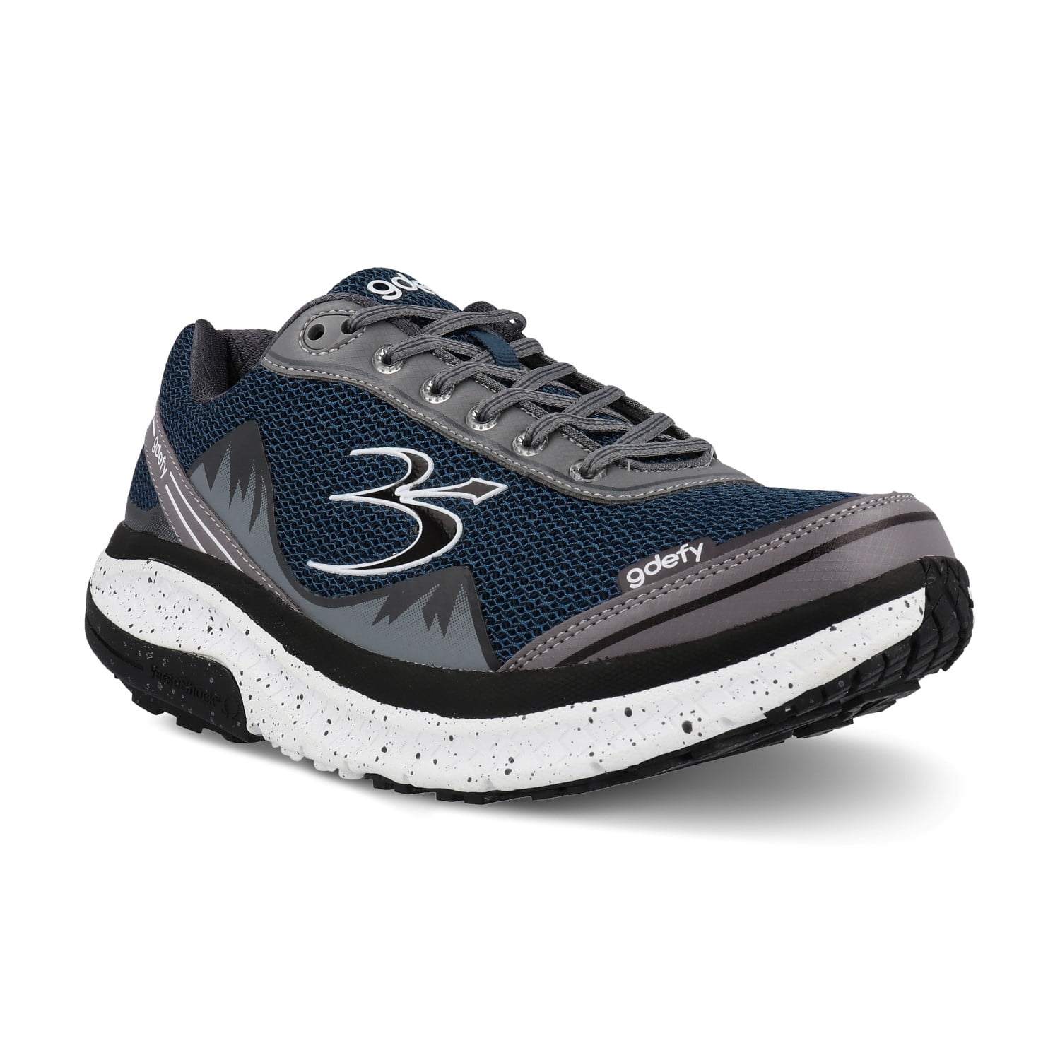 Gravity Defyer Men's G-Defy Mighty Walk Athletic Shoes - Blue / Gray - Profile View