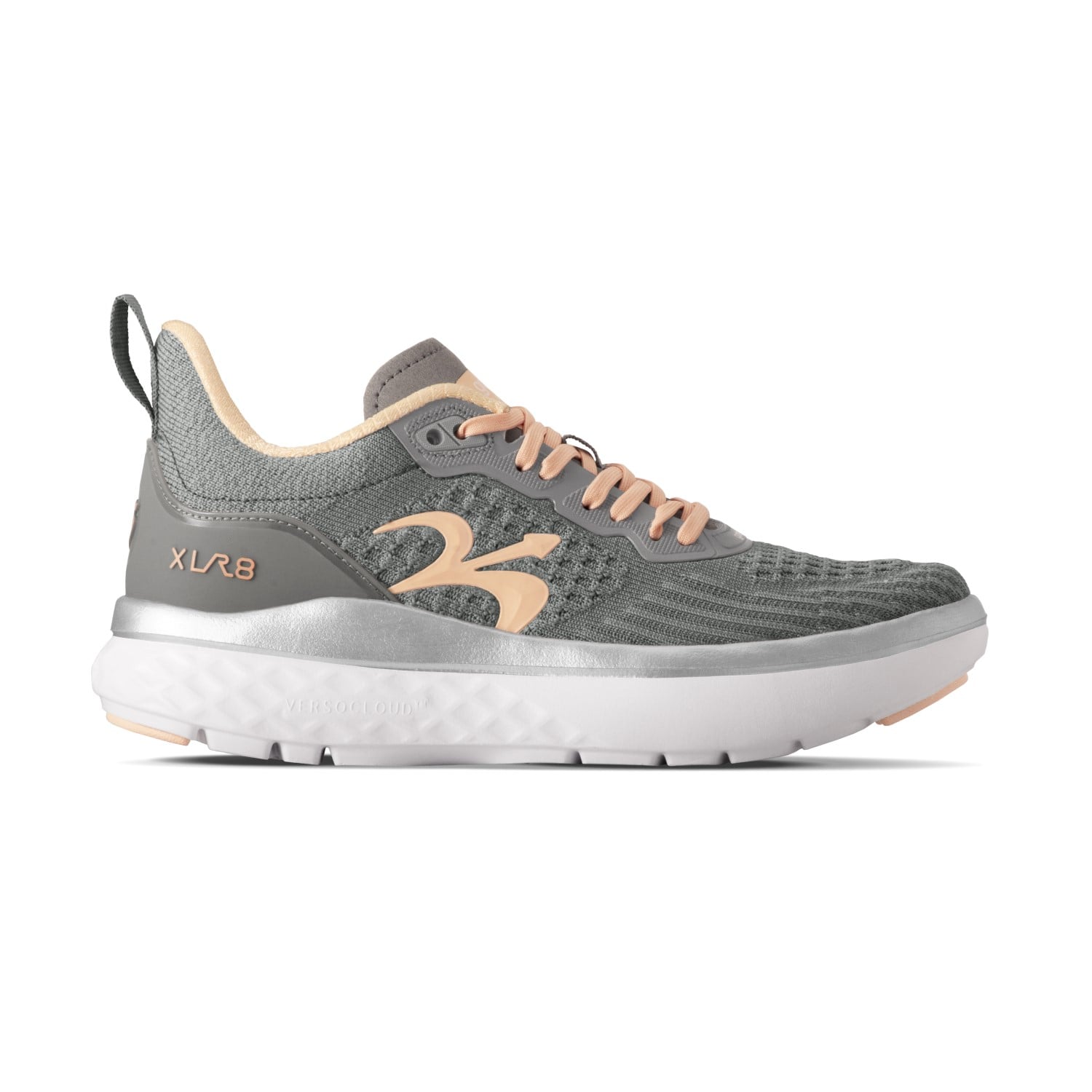 Gravity Defyer Women's XLR8 Running Shoes - Gray / Pink - Side View