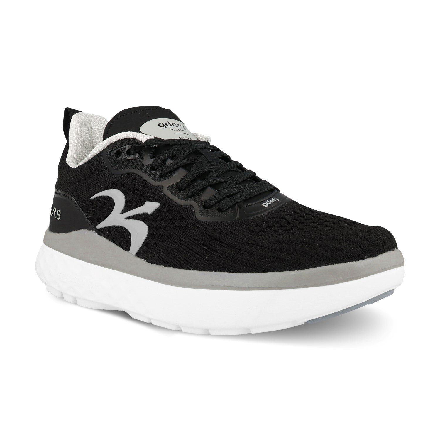 Gravity Defyer Women's XLR8 Running Shoes - Black/Silver - Profile View