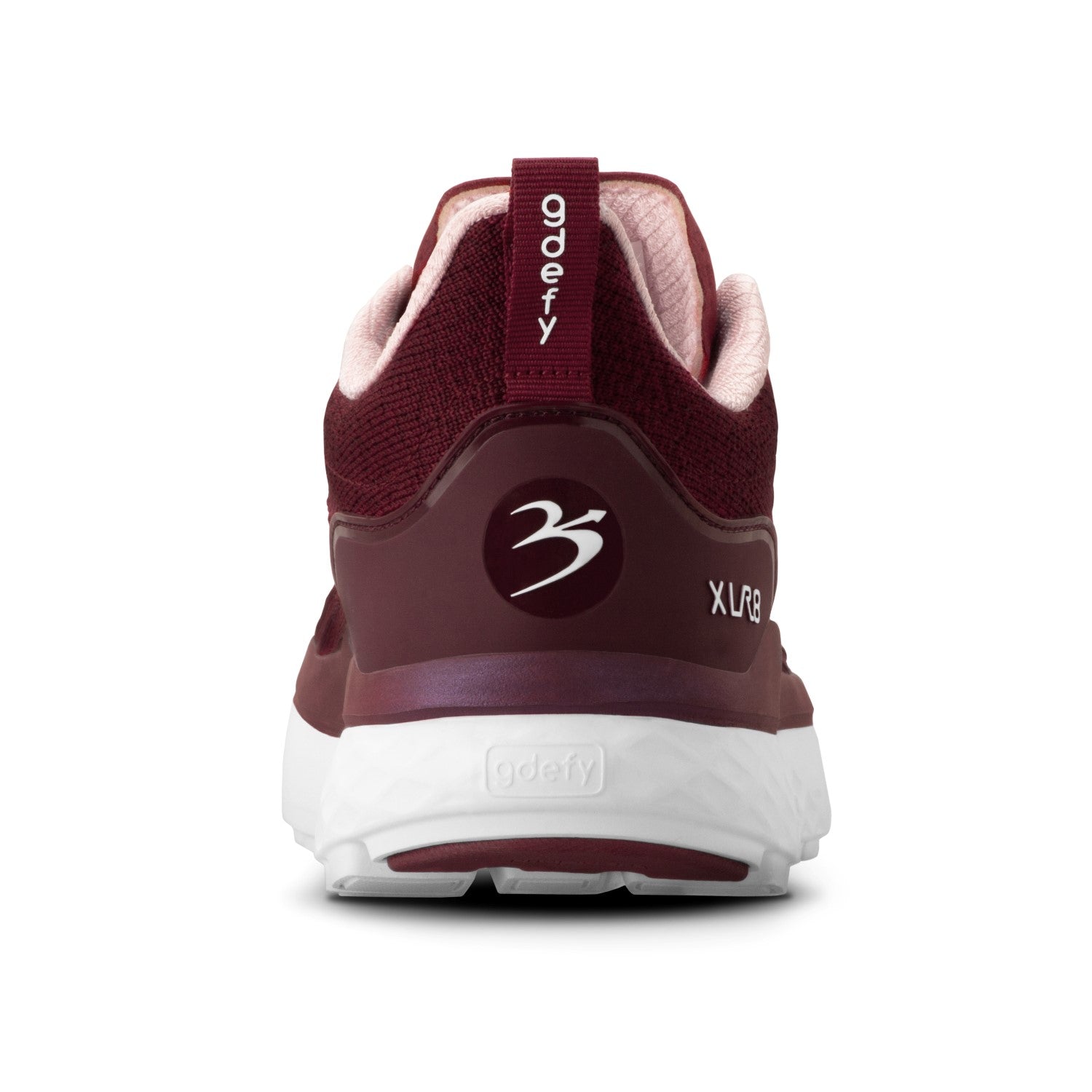 Gravity Defyer Women's XLR8 Running Shoes - Burgundy / Pink - Back View
