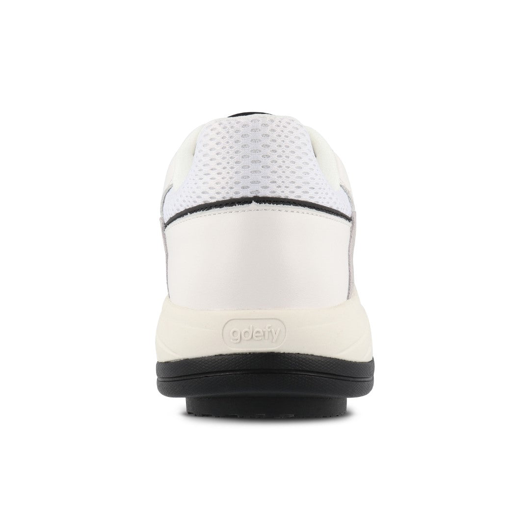 Gravity Defyer Pelekxon Men's GDEFY Leather Athletic Shoes - Gray / White - Back View