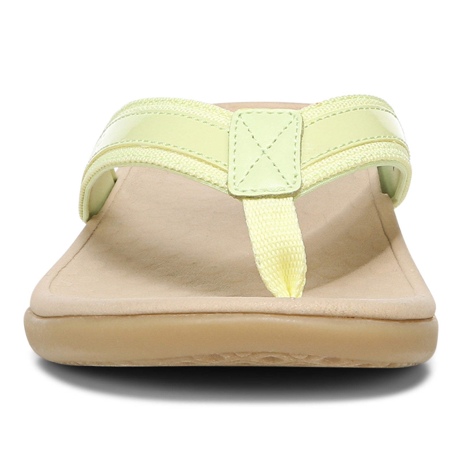 Vionic Tide II - Women's Leather Orthotic Sandals - Orthaheel - Pale Lime - Front